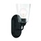 Designers Fountain Zane 5in 1-Light Matte Black Industrial Indoor Wall Sconce with Clear Seedy Glass Shade D241M-1B-MB - alternate 1